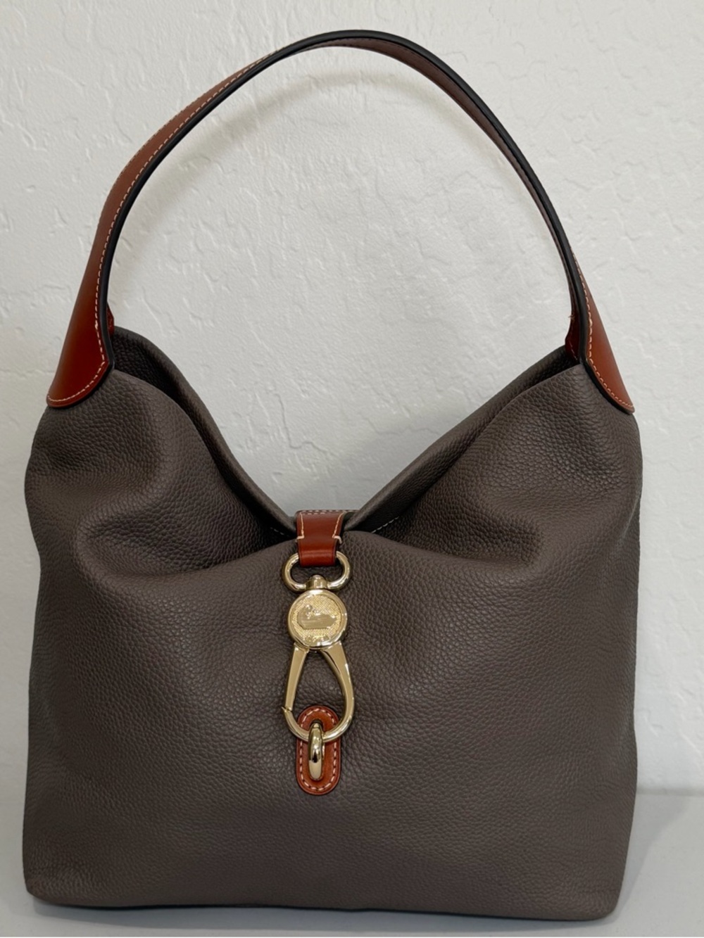 Dooney & Bourke Pebble Grain Logo Lock Shoulder Bag